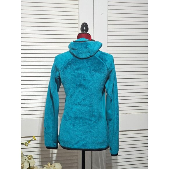 Patagonia Women's Turquoise R3 Hi-Loft Hoodie Fleece Jacket Full Zip Sz M 2980 - Picture 4 of 12